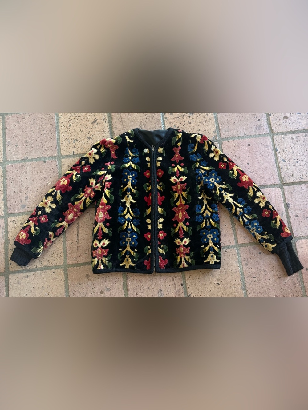 Vintage Pedigree Skiwear Black Velvet Insulated Bomber Jacket